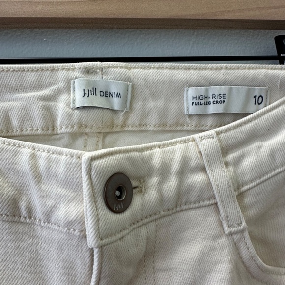 J.Jill Cream High-rise Straight-Leg  Jeans S:10– Minimalist Everyday Essential - Picture 5 of 10